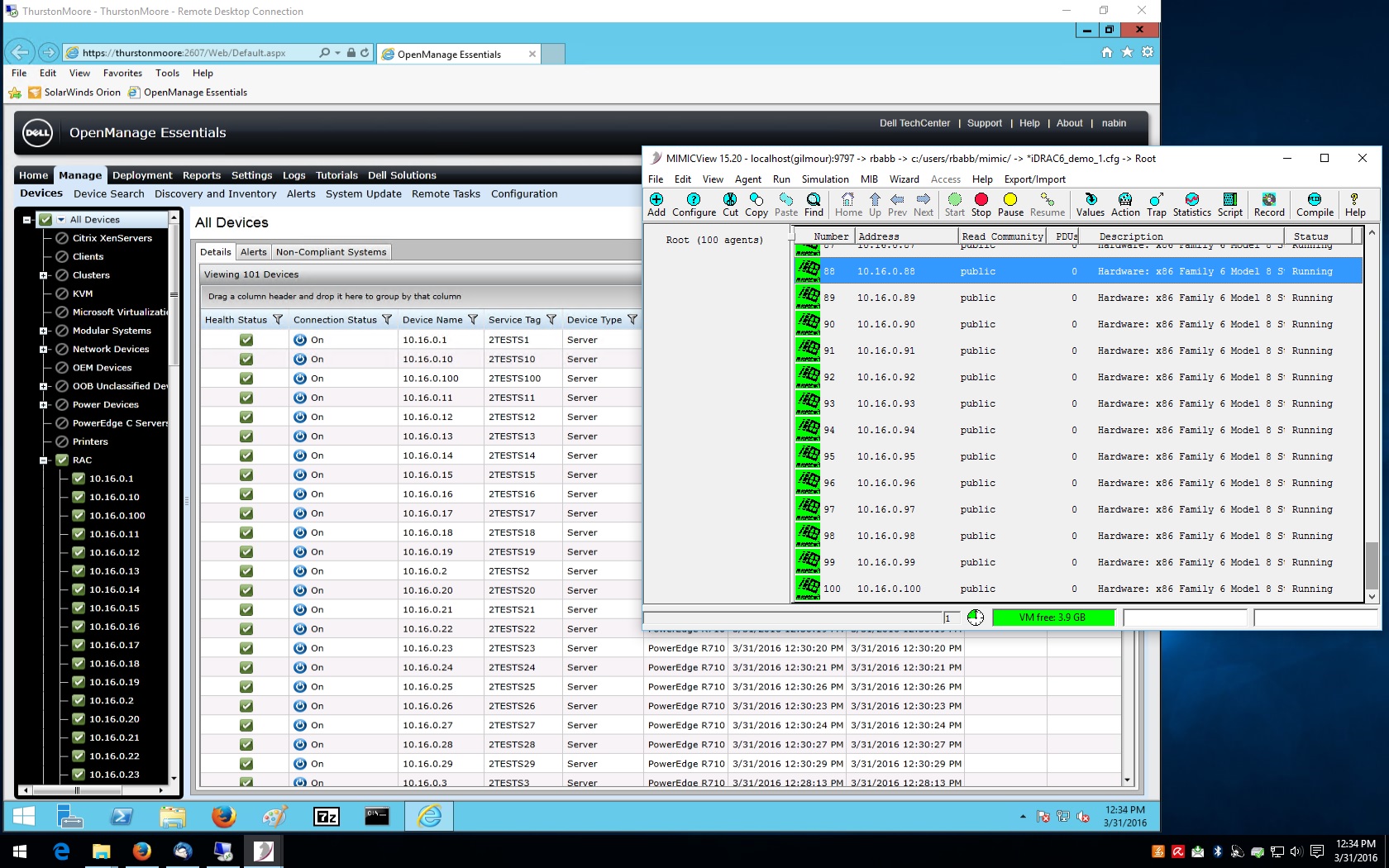 OpenManage Essentials and 100 iDRACs