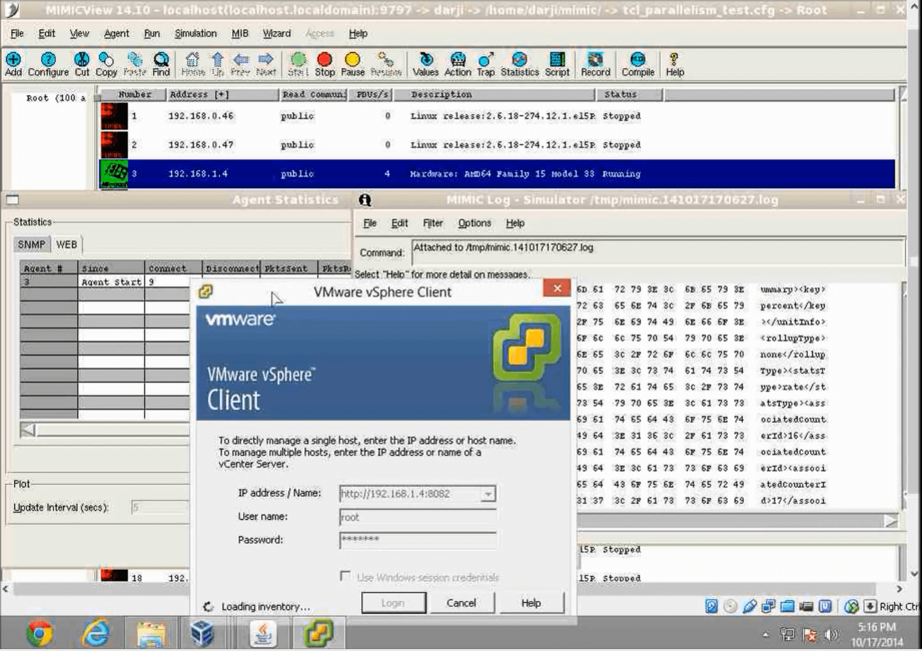 vSphere Server with MIMIC Simulator